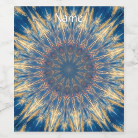 Blue Chakra Kaleidoscope Thunder_Cove Wijn Etiket (Enkel label)