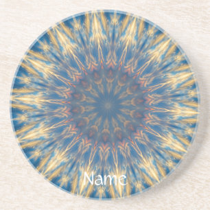 Blue Chakra Kaleidoscope Thunder_Cove Zandsteen Onderzetter