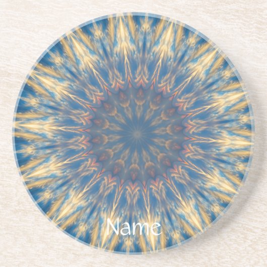 Blue Chakra Kaleidoscope Thunder_Cove Zandsteen Onderzetter (Voorkant)