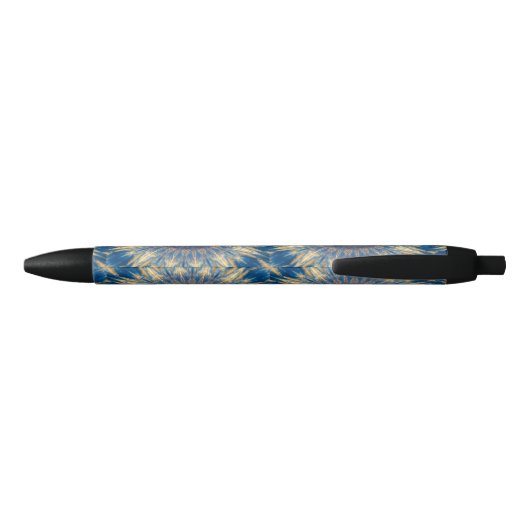Blue Chakra Kaleidoscope Thunder_Cove Zwarte Inkt Pen (Achterkant)