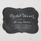 Blue Chalk Bridal Shower-uitnodiging Kaart (Voorkant / Achterkant)