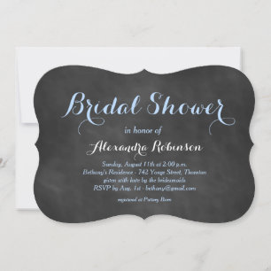 Blue Chalk Bridal Shower-uitnodiging Kaart