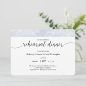 Blue Chalk Rehearsal Dinner Invitation Kaart (Staand voorkant)