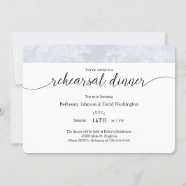Blue Chalk Rehearsal Dinner Invitation Kaart