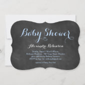 Blue Chalkboard Baby shower Invitation Kaart (Voorkant)