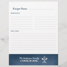 Blue Chalkboard Family Cookbook Multomap Insert