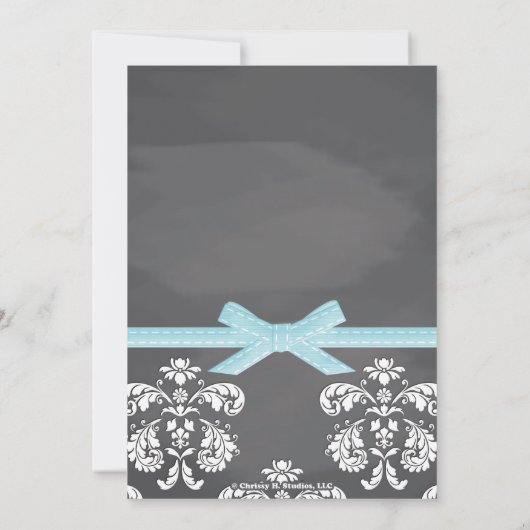 Blue Chalkboard Firefly Mason Jar Baby shower Kaart (Achterkant)