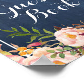 Blue Chalkboard Floral Sign Our Guestbook Poster (Hoek)