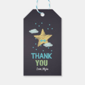 Blue Chalkboard Star Gift Label Cadeaulabel (Voorkant)