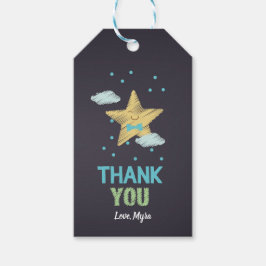 Blue Chalkboard Star Gift Label Cadeaulabel