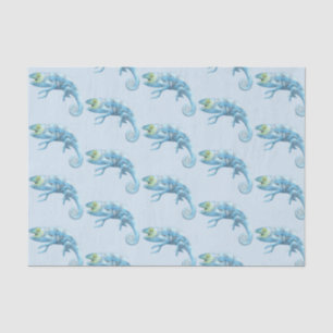 Blue Chameleon Pattern-document Tissuepapier