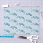 Blue Chameleon Pattern-document Tissuepapier (Craft)