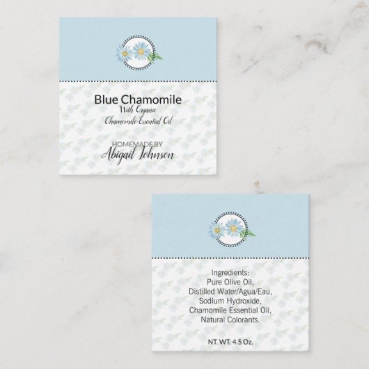 Blue Chamomile Homemade Bath & Body Gift Label (Voorkant / Achterkant)