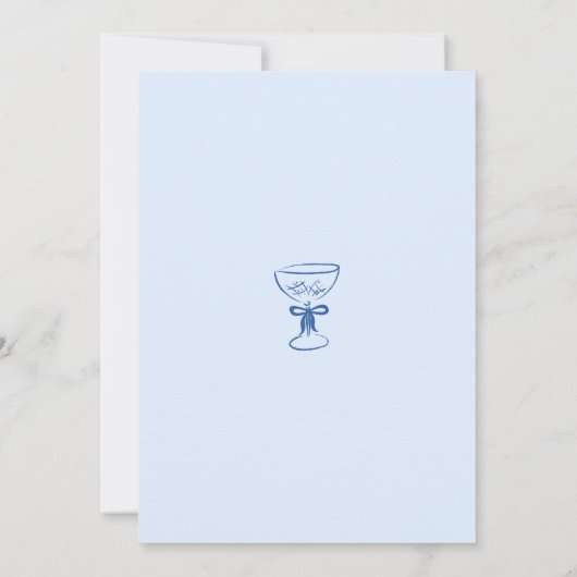Blue Champagne Brunch Vrijgezellenfeest Uitnodigen Kaart (Achterkant)
