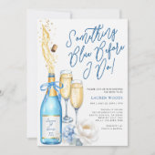 Blue Champagne Vrijgezellenfeest Something Blue Kaart (Voorkant)