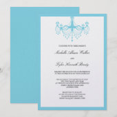 Blue Chandelier Invitation Kaart (Voorkant / Achterkant)