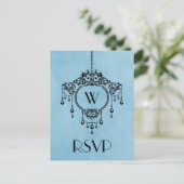 Blue  Chandelier Response Briefkaart (Staand voorkant)