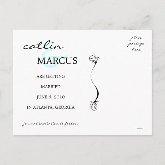 Blue Chandelier Save the Date Sjabloon (Achterkant)