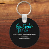 blue character smiling with coat sleutelhanger (Achterkant)