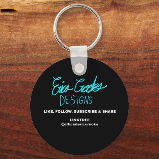 blue character smiling with coat sleutelhanger (Achterkant)