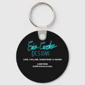 blue character smiling with coat sleutelhanger (Achterkant)