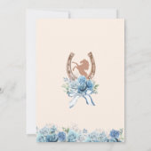 Blue Charro Westerne Rozen Quinceanera Kaart (Achterkant)