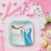 Blue Chatimah Tovah Seudah HaMafseket Yom Kippur Papieren Bordje (Feest)