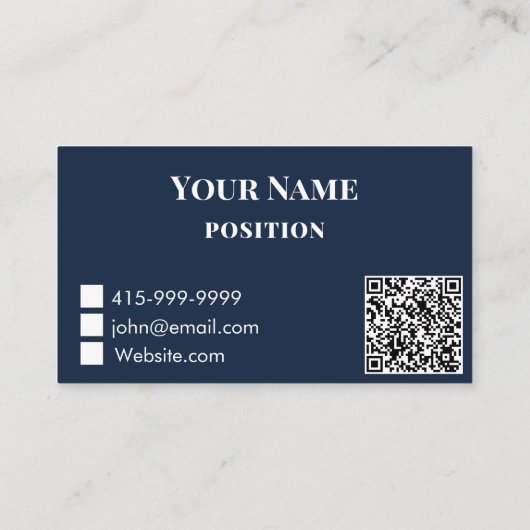 Blue Chauffeur Visitekaartje (Achterkant)