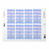 Blue Check Gingham Flowers MADE WITH LOVE  Etiket (Full Sheet)