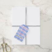 Blue Check Gingham Flowers MADE WITH LOVE log Cadeaulabel (Met Touw)