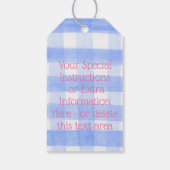 Blue Check Gingham Flowers MADE WITH LOVE log Cadeaulabel (Achterkant)