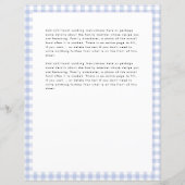 Blue Check Gingham Monogram Familie Receptenblad (Achterkant)