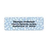 Blue Check Pattern Retouradres Etiket (Voorkant)