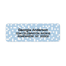 Blue Check Pattern Retouradres Etiket