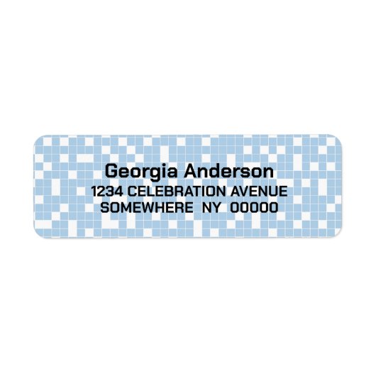 Blue Check Pattern Retouradres Etiket (Voorkant)