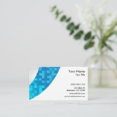 Blue Check Swoop Visitekaartje (Staand voorkant)