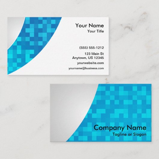 Blue Check Swoop Visitekaartje (Voorkant / Achterkant)