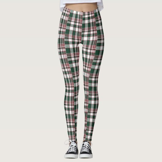 Blue Checker All-Over-Print Leggings (Voorkant)