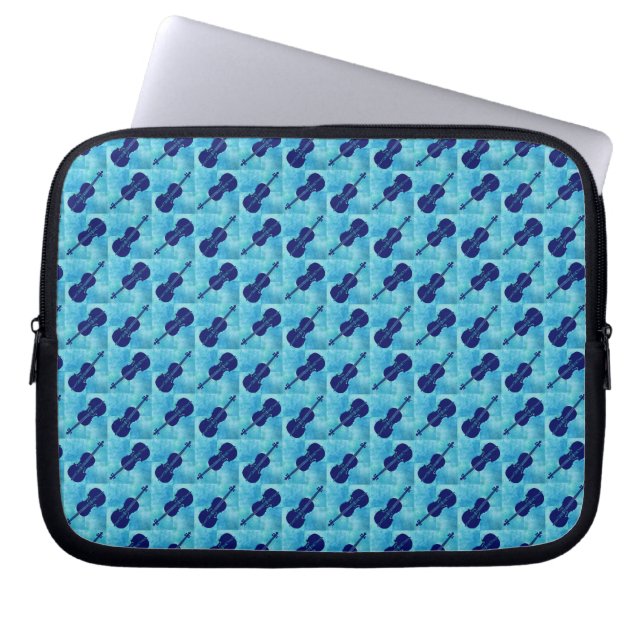 Blue Checker Cellos Laptop Sleeve (Voorkant)