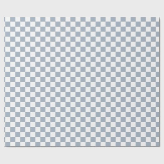 Blue Checker Checkerboard Checkered 00s 90s Check Cadeaupapier (Vlak)