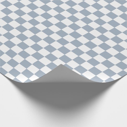Blue Checker Checkerboard Checkered 00s 90s Check Cadeaupapier (Hoek)