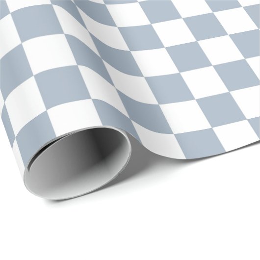 Blue Checker Checkerboard Checkered 00s 90s Check Cadeaupapier (Rol Hoek)