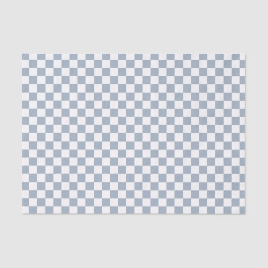Blue Checker Checkerboard Checkered 00s 90s Retro Tissuepapier (Voorkant)