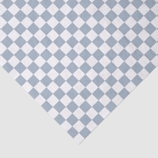 Blue Checker Checkerboard Checkered 00s 90s Retro Tissuepapier (Detail)