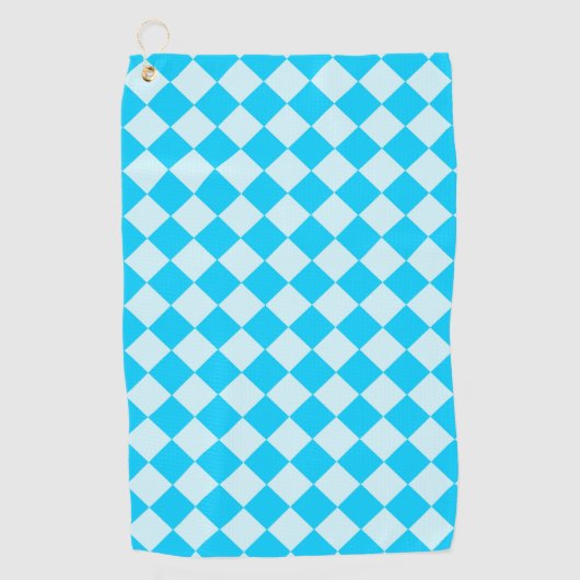Blue Checker Diamond Pattern Golfhanddoek (Voorkant)