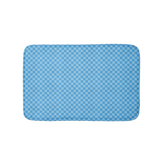 Blue Checker Glitter Badmat (Voorkant)