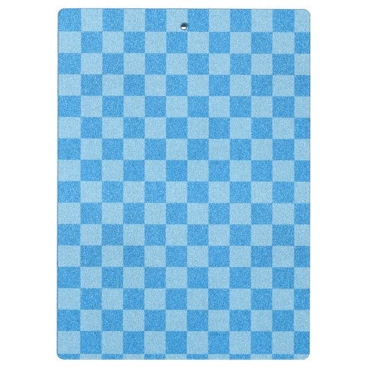 Blue Checker Glitter Klembord (Achterkant)
