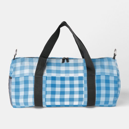 Blue Checker Patchwork Pattern Small Plunjezak (Achterkant)