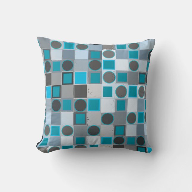 Blue Checker Polka Dots Pillow Kussen (Voorkant)