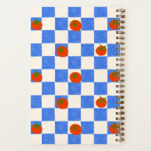 Blue Checker Tomato Pattern Personalized Name Notitieboek (Achterkant)